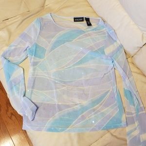 New York & Company sheer scoop neck top